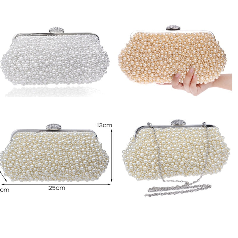 Pearl Detail Clutch Bag