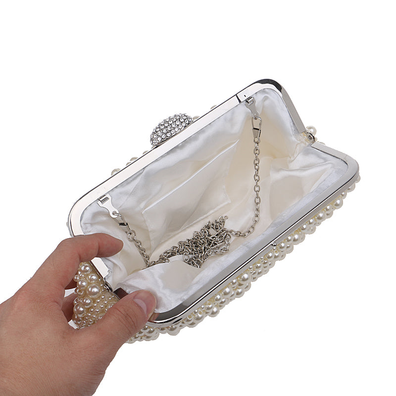 Pearl Detail Clutch Bag