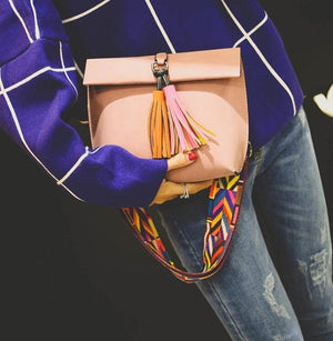 Colorful Strap Shoulder Bag