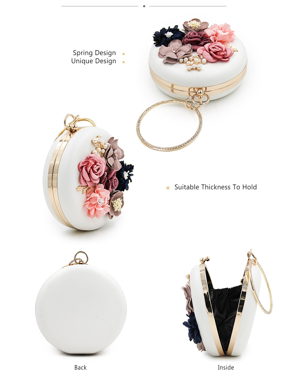 Floral Round Clutch