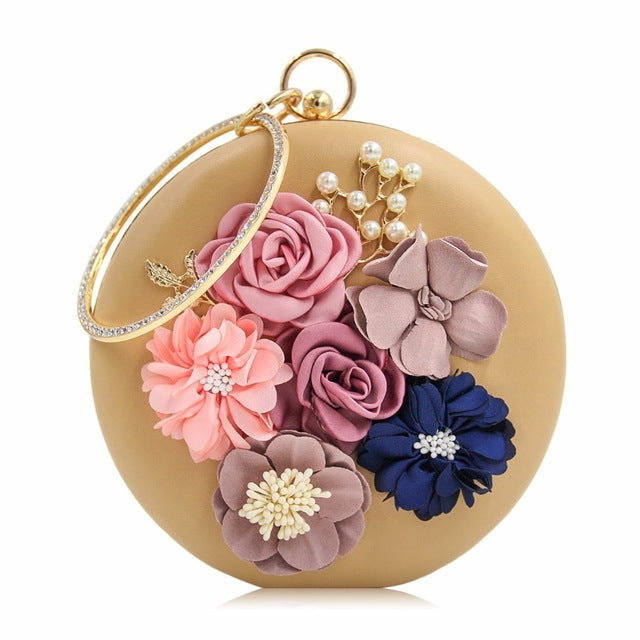 Floral Round Clutch