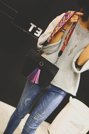 Colorful Strap Shoulder Bag