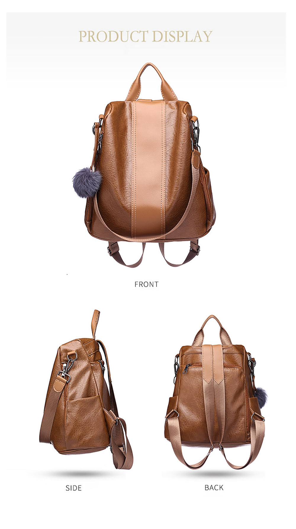 Hight quality vintage backpack -anti-theft-